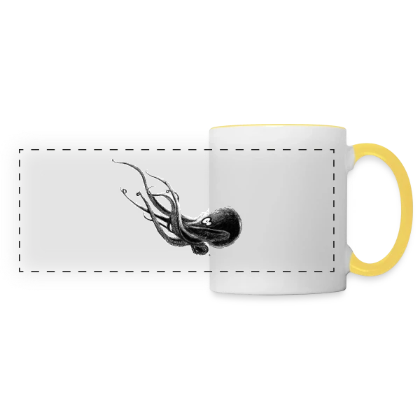 Octopoulpe sur Mug panoramique contrasté et blanc