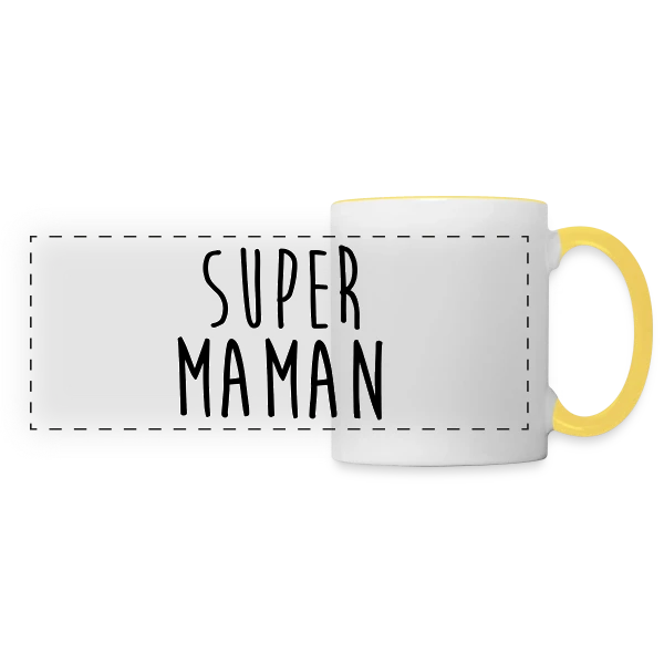 SUPER MAMAN : T-shirt Hommage à une Héroïne sur Mug panoramique contrasté et blanc