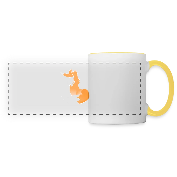 Renard Zen Élégant sur Mug panoramique contrasté et blanc