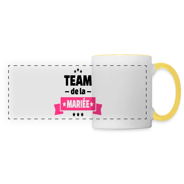 Team de la Mariée : EVJF Inoubliable entre Amies sur Mug panoramique contrasté et blanc