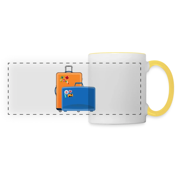 Valises du Monde Entier sur Mug panoramique contrasté et blanc