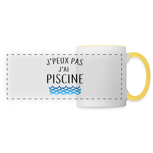 J'peux pas j'ai piscine - La Réplique Culte sur Mug panoramique contrasté et blanc