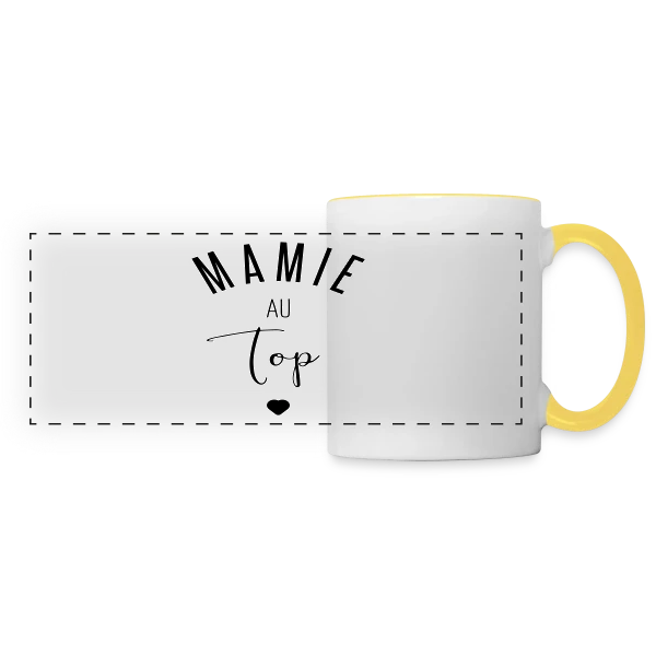 Super Mamie sur Mug panoramique contrasté et blanc