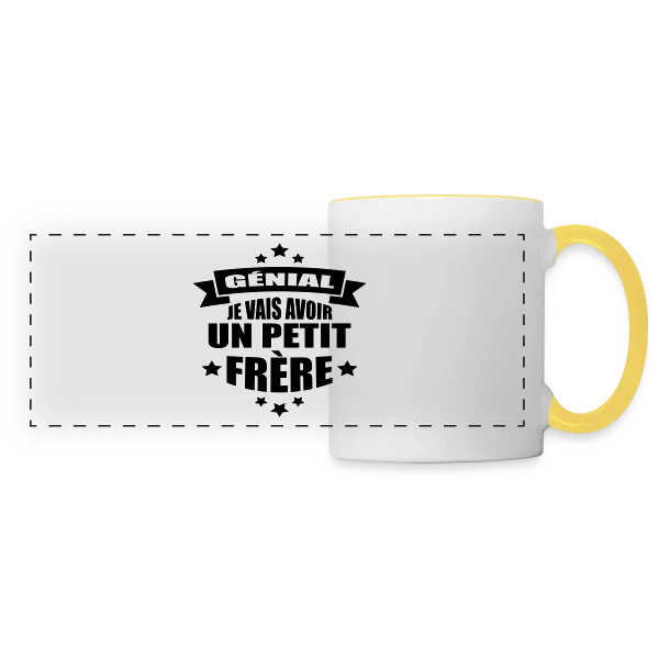 Bientôt Petit Frère : L'Annonce Adorable sur Mug panoramique contrasté et blanc