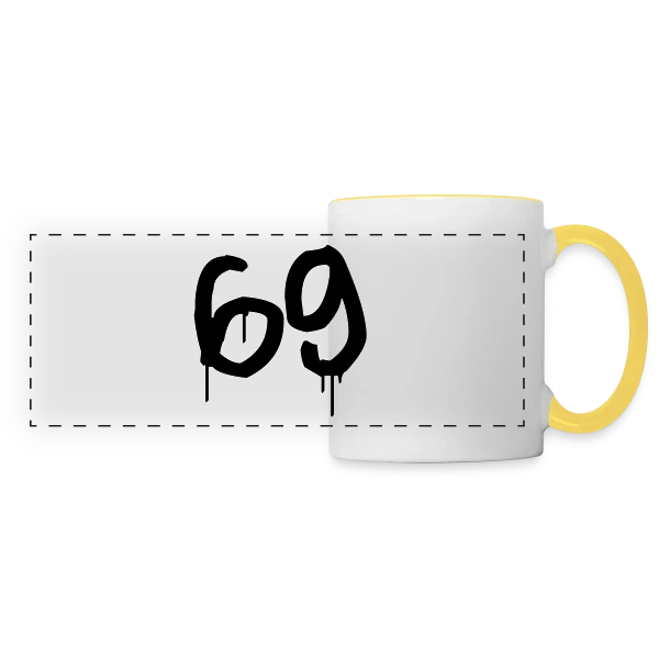 Numéro 69 Graffiti sur Mug panoramique contrasté et blanc