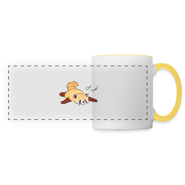 Panda Roux Détente sur Mug panoramique contrasté et blanc