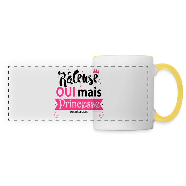 Princesse des Râleuses sur Mug panoramique contrasté et blanc