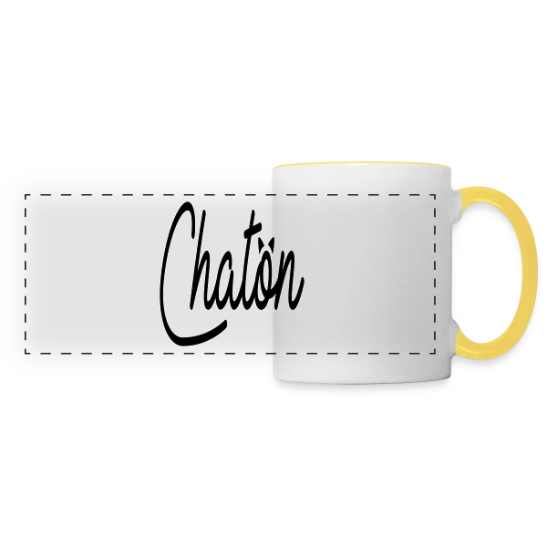 Inscription Chaton Élégante sur Mug panoramique contrasté et blanc
