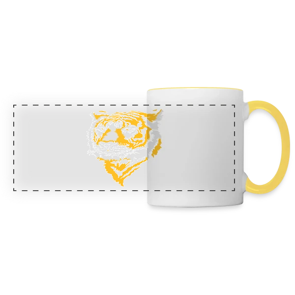 Tigre Majestueux : La Force de la Jungle sur Mug panoramique contrasté et blanc