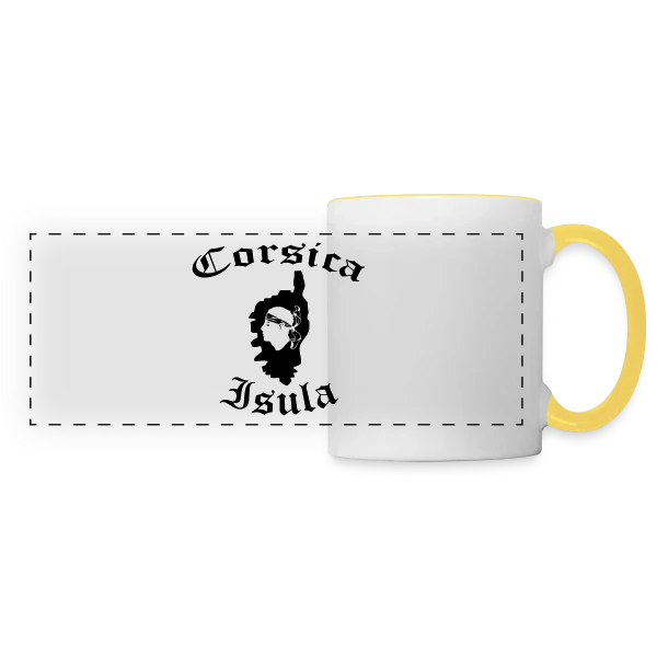 Corsica Isula Vintage sur Mug panoramique contrasté et blanc