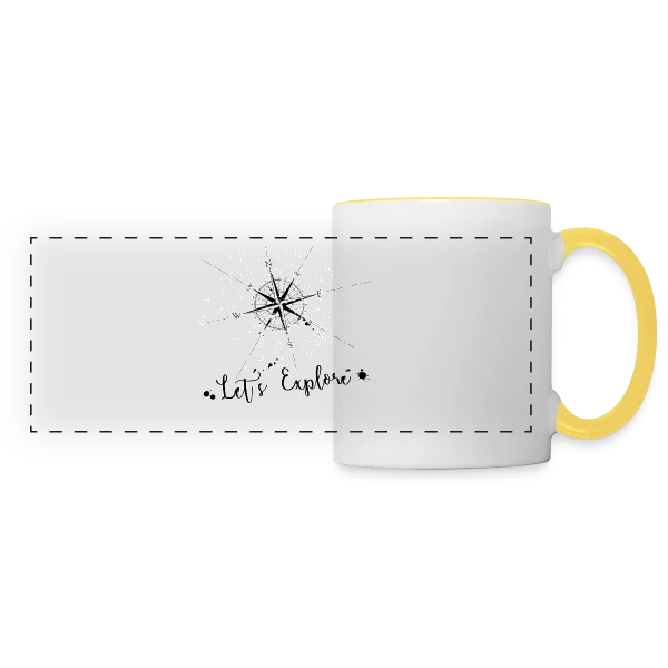 Boussole Explorateur sur Mug panoramique contrasté et blanc