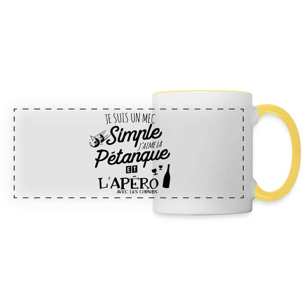 Pétanque & Apéro : L'Équipe Gagnante sur Mug panoramique contrasté et blanc