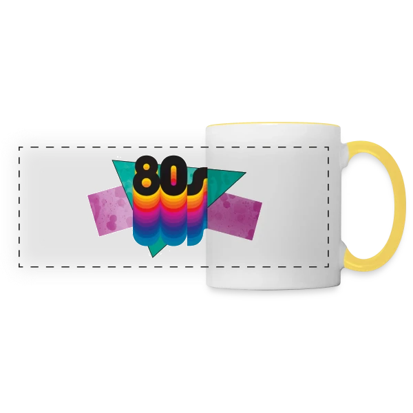 Esprit Années 80 Rétro sur Mug panoramique contrasté et blanc