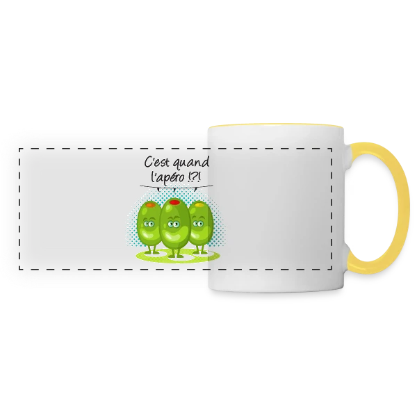 Apéro Time : L'heure Sacrée de la Détente sur Mug panoramique contrasté et blanc