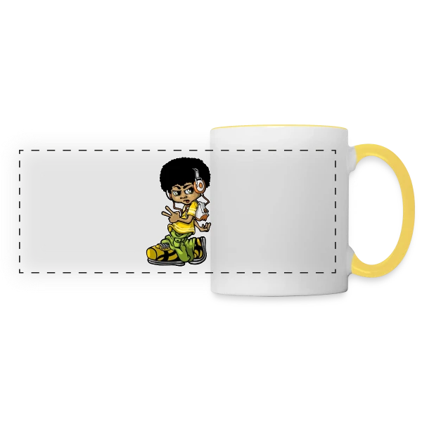 B-boy Hip Hop Vintage sur Mug panoramique contrasté et blanc