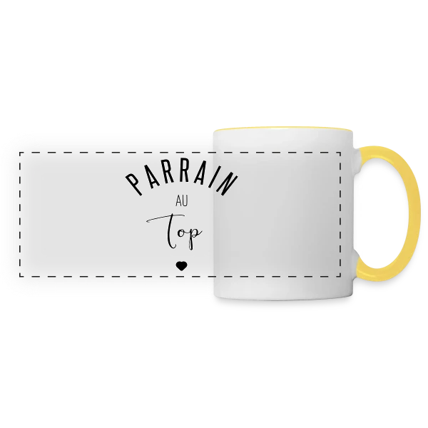 PARRAIN AU TOP sur Mug panoramique contrasté et blanc