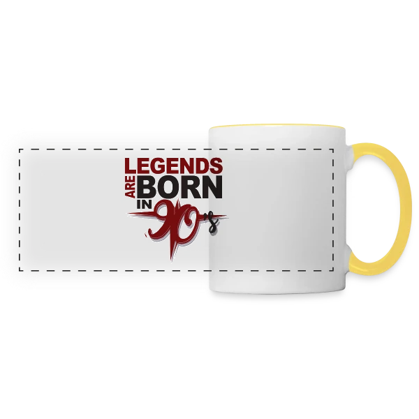 Légendes Nées Années 90 sur Mug panoramique contrasté et blanc