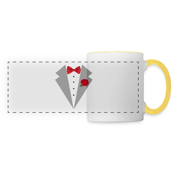 Mariage - Futur Marié ou Mariée sur Mug panoramique contrasté et blanc