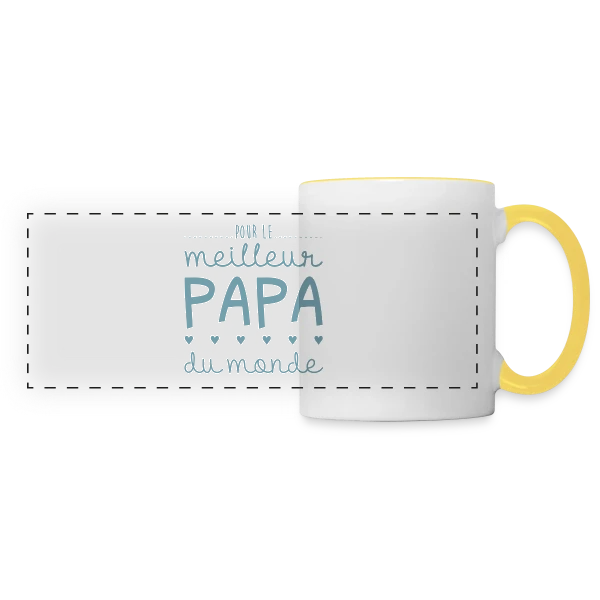 Pour le Meilleur Papa du Monde - avec Cœurs et Amour sur Mug panoramique contrasté et blanc