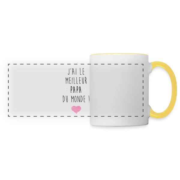 J'ai le Meilleur Papa du Monde - Déclaration d'Amour sur Mug panoramique contrasté et blanc