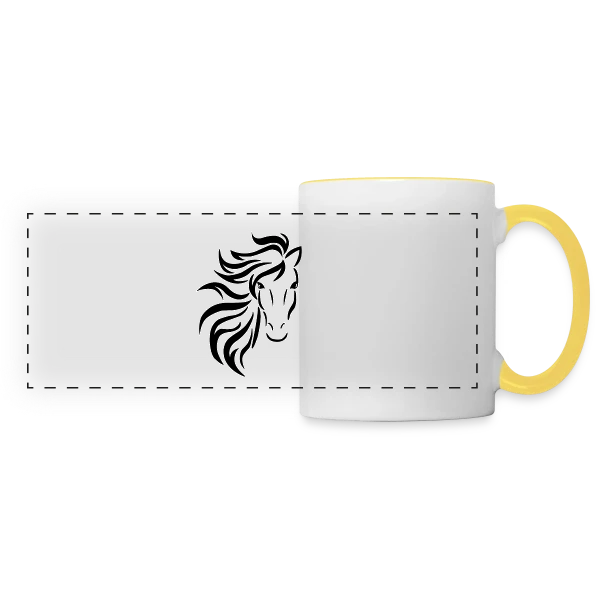 Tête de Cheval Tribal sur Mug panoramique contrasté et blanc