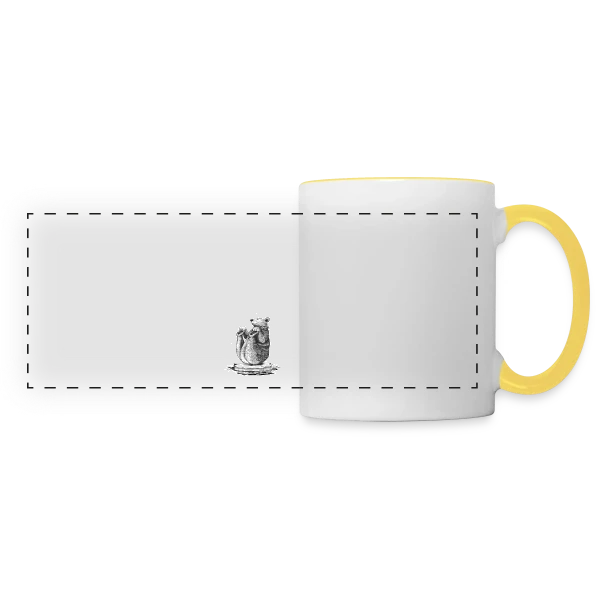 Ours Yogiste : Zen et Drôle sur sa Banquise sur Mug panoramique contrasté et blanc