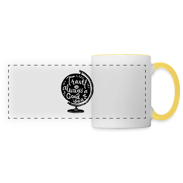 Le Voyage est Toujours une Bonne Idée sur Mug panoramique contrasté et blanc