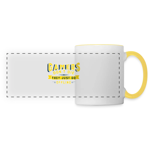 Humour Gamer Offline sur Mug panoramique contrasté et blanc