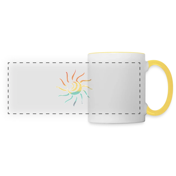 Soleil d'Été Tropical sur Mug panoramique contrasté et blanc
