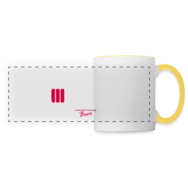 Humoristique : Need Beer, Besoin d'une Bière sur Mug panoramique contrasté et blanc
