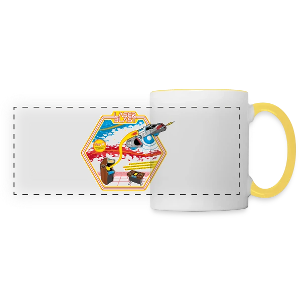Explosion Laser : Design Lumineux sur Mug panoramique contrasté et blanc