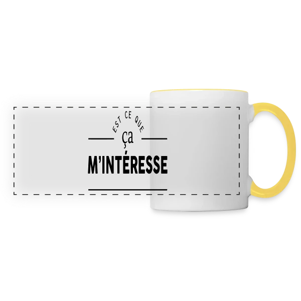 'Ça m'intéresse ?' - Humour et Sarcasme sur Mug panoramique contrasté et blanc