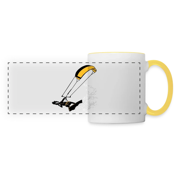 Kitesurf : Vague et Flexibilité sur Mug panoramique contrasté et blanc