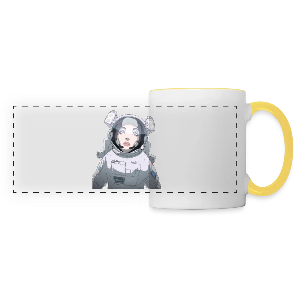 Astronaute Féminine Espace sur Mug panoramique contrasté et blanc