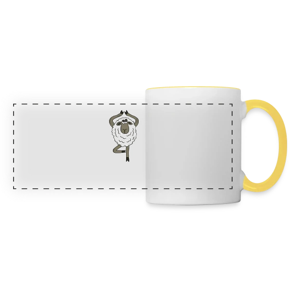 Mouton Yoga Zen sur Mug panoramique contrasté et blanc