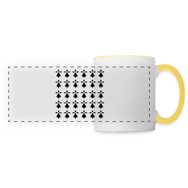 Motif Hermines Bretonnes sur Mug panoramique contrasté et blanc