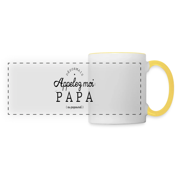'Moi, c'est Papa Maintenant !' - Annonce Naissance sur Mug panoramique contrasté et blanc