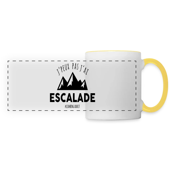 'J'peux pas, j'ai escalade' - Passion Sportive sur Mug panoramique contrasté et blanc