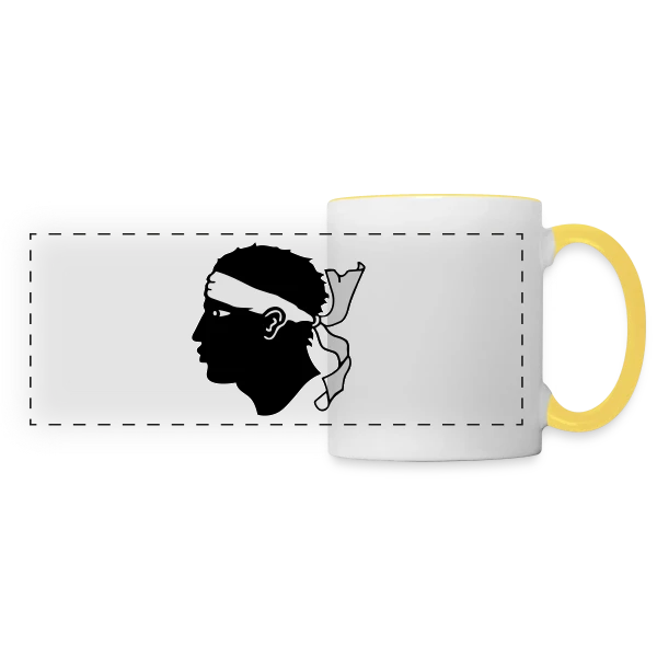 Tête de Maure Classique sur Mug panoramique contrasté et blanc