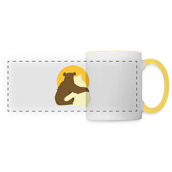 Duo Papa Ours & Maman Ourse - Amour Familial sur Mug panoramique contrasté et blanc