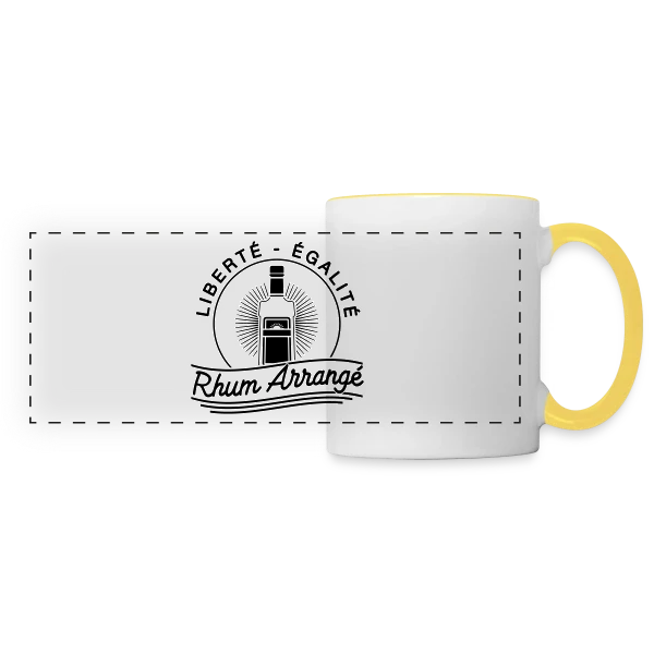 Liberté, Égalité, Rhum Arrangé : Le T-Shirt Fun sur Mug panoramique contrasté et blanc