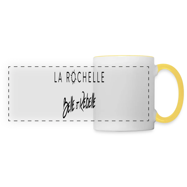 La Rochelle, Belle et Rebelle sur Mug panoramique contrasté et blanc