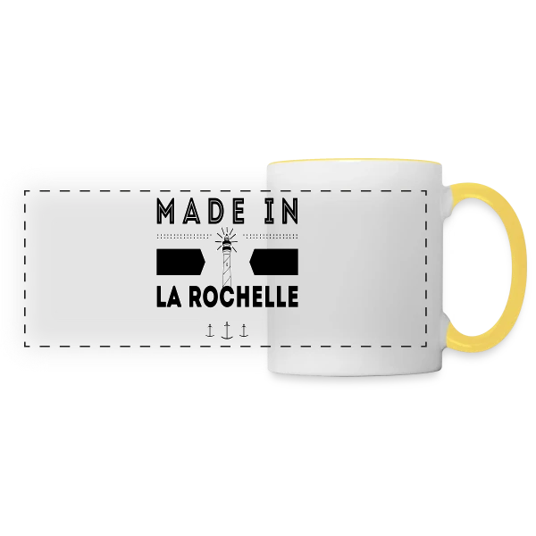 Né(e) à La Rochelle : L'Esprit Rochelais sur Mug panoramique contrasté et blanc