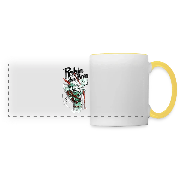 Robin des Bras : Archer Zombie Déjanté sur Mug panoramique contrasté et blanc