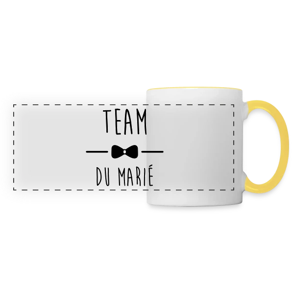 Team du Marié : Pour un EVG au Top ! sur Mug panoramique contrasté et blanc