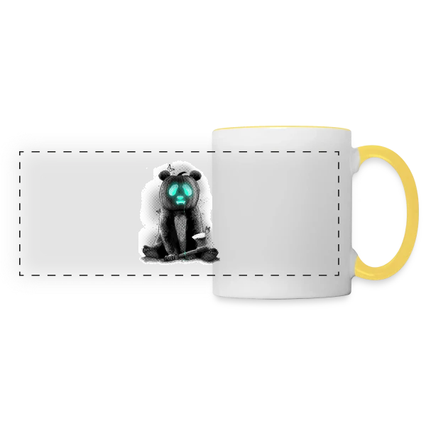 Pandaloween : Le Panda d'Halloween sur Mug panoramique contrasté et blanc