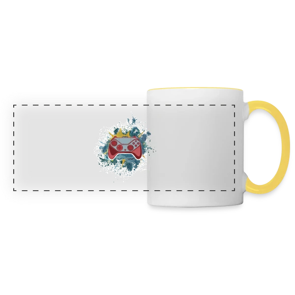 Fan de Gaming sur Mug panoramique contrasté et blanc