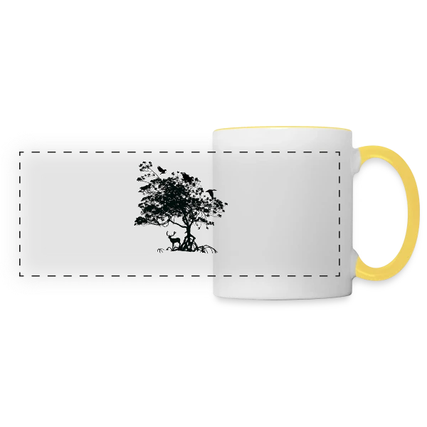 Arbre Sauvage et Animaux sur Mug panoramique contrasté et blanc