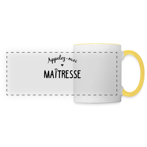 Appelez-moi Maîtresse sur Mug panoramique contrasté et blanc