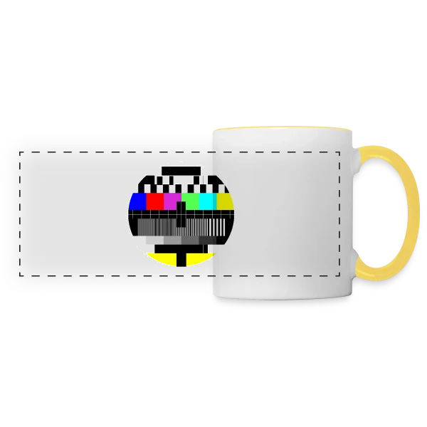 Mire TV Rétro Humour sur Mug panoramique contrasté et blanc